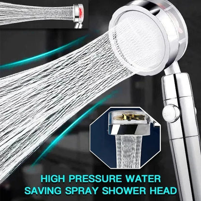 High Pressure Water Saving Hand Held Spray Nozzle Turbocharged Shower Head With Fan