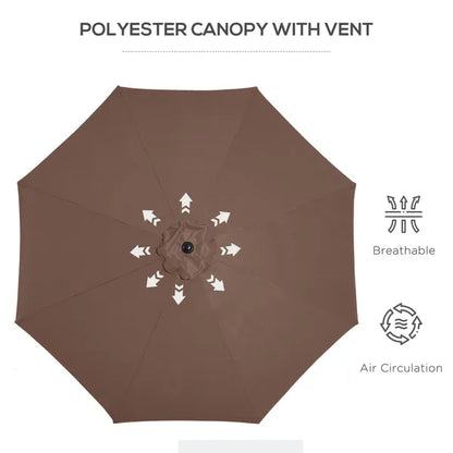 Outsunny The Sun Umbrella 9.84-ft Coffee Garden Patio Umbrella No-tilt