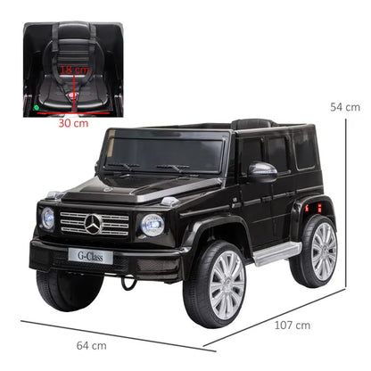 Mercedes Benz G500 Battery Powered Kids Electric Ride on Car Toy with Parental Remote Control Music Lights MP3 Suspension Wheels 12V