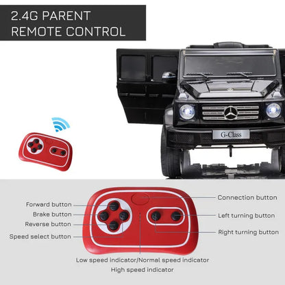 Mercedes Benz G500 Battery Powered Kids Electric Ride on Car Toy with Parental Remote Control Music Lights MP3 Suspension Wheels 12V