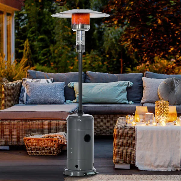 Outdoor Gas Patio Heater Standing Propane Heater w/ Wheels Dust Cover 12.5KW