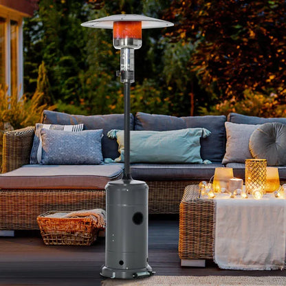 Outdoor Gas Patio Heater Standing Propane Heater w/ Wheels Dust Cover 12.5KW