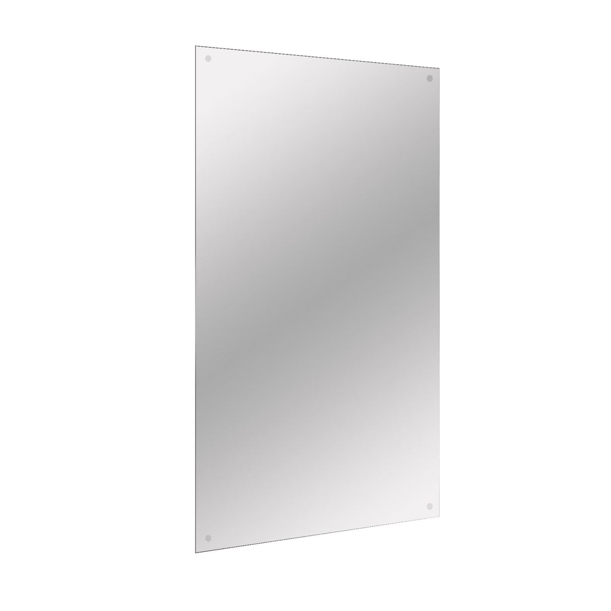 Maison & White Frameless Rectangle Wall Mirror | 450x300mm | 4mm Glass | Pre-Drilled | Fixings & Chrome Caps Included | Vertical or Horizontal | Bedroom Bathroom Office | 2-Year Warranty