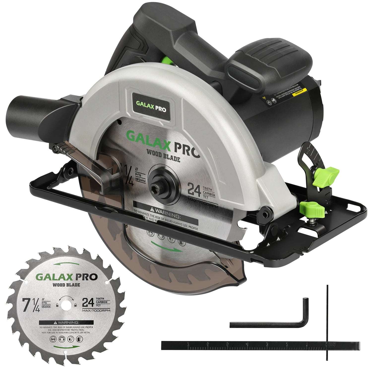 GALAX PRO Circular Saw 185Mm Saw Blade DIY Rechargeable 1400W Motor 6000RPM for Wood PVC Cutting Adjustable Bevel Electric Tool