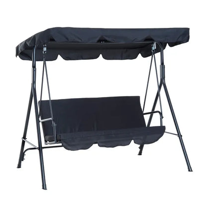 Canopy Swing Chair 3 Seater Garden Rocking Bench Heavy Duty Patio Metal Seat W/ Top Roof Different Options