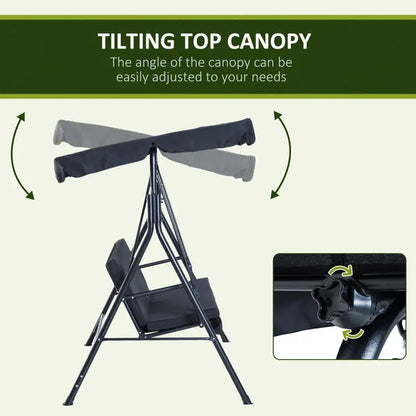 Canopy Swing Chair 3 Seater Garden Rocking Bench Heavy Duty Patio Metal Seat W/ Top Roof Different Options