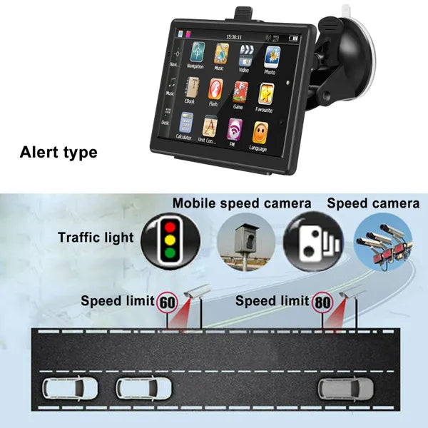 7" Inch Truck & Car GPS Navigation Sat Navi Europe Free Lifetime Maps
