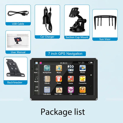 7" Inch Truck & Car GPS Navigation Sat Navi Europe Free Lifetime Maps