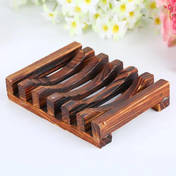 Natural Wooden Soap Dish Wood Soap Storage Soap Rack Plate Box Container For Bath Shower