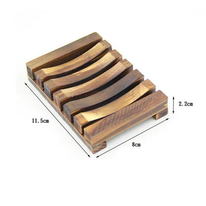 Natural Wooden Soap Dish Wood Soap Storage Soap Rack Plate Box Container For Bath Shower