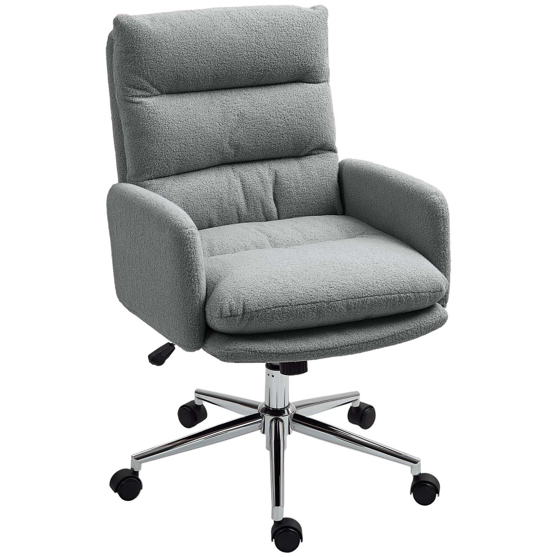 91-99cm Sherpa Fleece Office Chair - Grey
