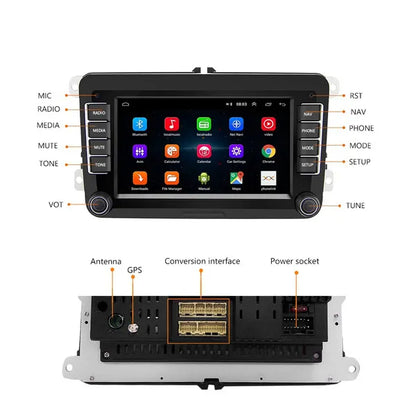 Android 9.1 2Din Android Car Radio GPS Autoradio with GPS WiFi FM AM For Volkswagen Golf/Passat SEAT Skoda Polo Car Stereo