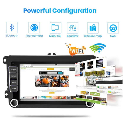 Android 9.1 2Din Android Car Radio GPS Autoradio with GPS WiFi FM AM For Volkswagen Golf/Passat SEAT Skoda Polo Car Stereo