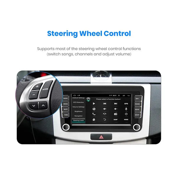 Android 9.1 2Din Android Car Radio GPS Autoradio with GPS WiFi FM AM For Volkswagen Golf/Passat SEAT Skoda Polo Car Stereo