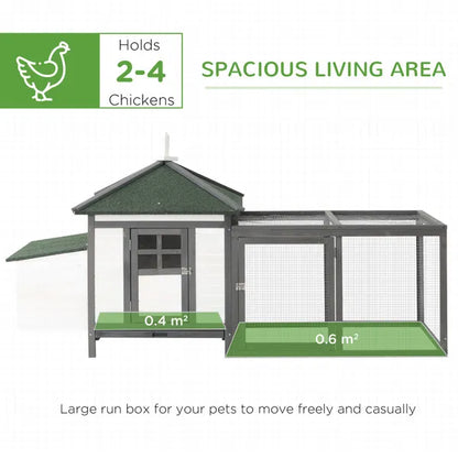 Chicken Coop Small Animal Pet Cage Wooden Chicken Hutch W/ Nesting Box Outdoor Run Backyard