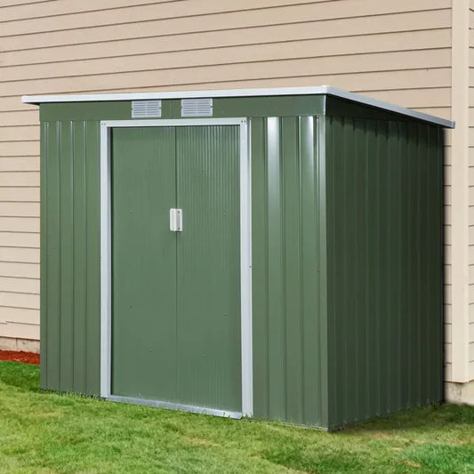 Outsunny 7 x 4ft Metal Garden Storage Shed w/ Double Door & Ventilation
