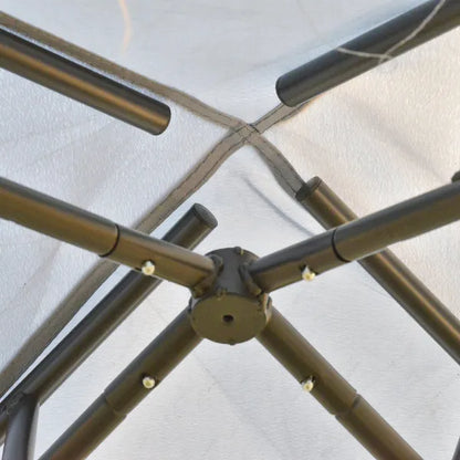 Metal Gazebo Garden Outdoor 2-tier Roof Marquee Party Tent Grey 3 X 3 Metre