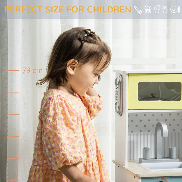 Kids Kitchen Play Cooking Toy Set With Sink, Telephone, Gift For Boys & Girls