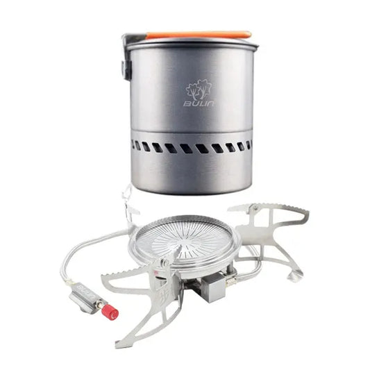 Bulin 1.5L Portable Outdoor Fast-Heating Pot Utensil Camping Traveling Tableware With Gas Stove for Cooking Hiking Picnic Set