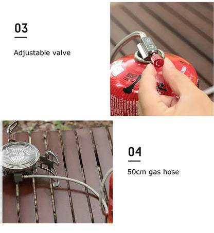 Bulin 1.5L Portable Outdoor Fast-Heating Pot Utensil Camping Traveling Tableware With Gas Stove for Cooking Hiking Picnic Set
