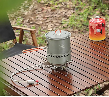 Bulin 1.5L Portable Outdoor Fast-Heating Pot Utensil Camping Traveling Tableware With Gas Stove for Cooking Hiking Picnic Set