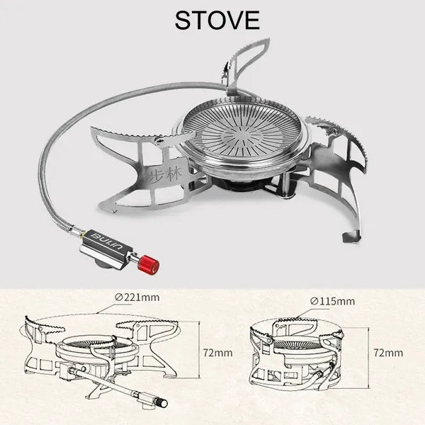 Bulin 1.5L Portable Outdoor Fast-Heating Pot Utensil Camping Traveling Tableware With Gas Stove for Cooking Hiking Picnic Set