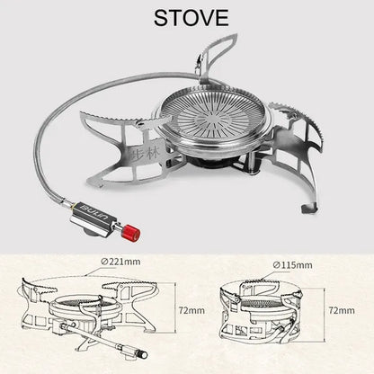Bulin 1.5L Portable Outdoor Fast-Heating Pot Utensil Camping Traveling Tableware With Gas Stove for Cooking Hiking Picnic Set