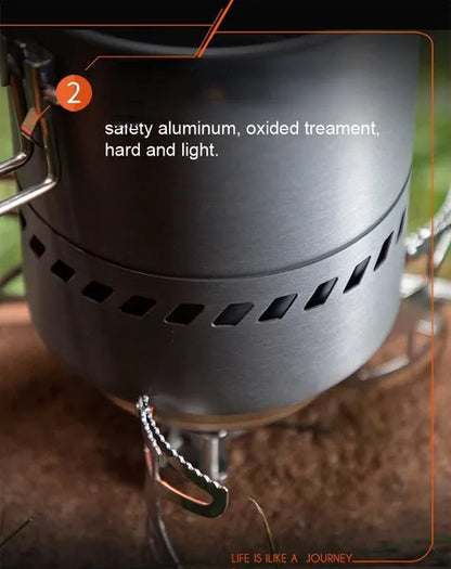 Bulin 1.5L Portable Outdoor Fast-Heating Pot Utensil Camping Traveling Tableware With Gas Stove for Cooking Hiking Picnic Set