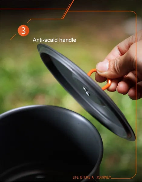 Bulin 1.5L Portable Outdoor Fast-Heating Pot Utensil Camping Traveling Tableware With Gas Stove for Cooking Hiking Picnic Set