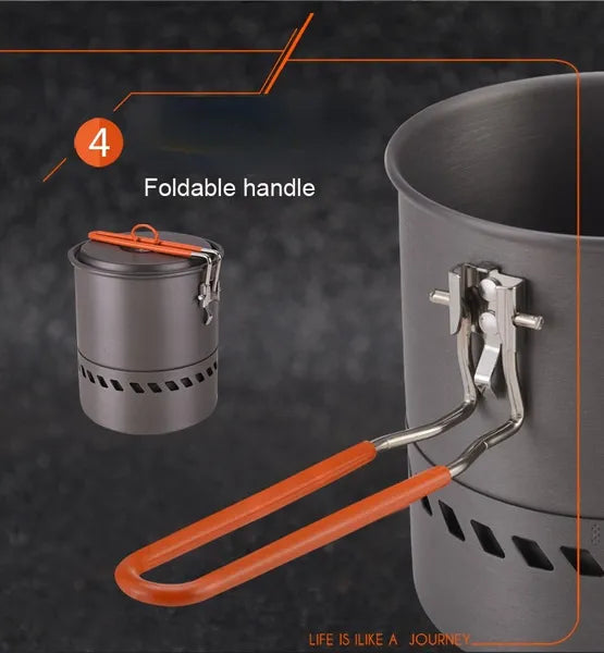 Bulin 1.5L Portable Outdoor Fast-Heating Pot Utensil Camping Traveling Tableware With Gas Stove for Cooking Hiking Picnic Set