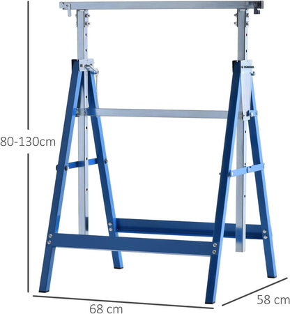Steel Builders Workers Twin-Set Telescopic Trestle Stand Assist Blue / Black