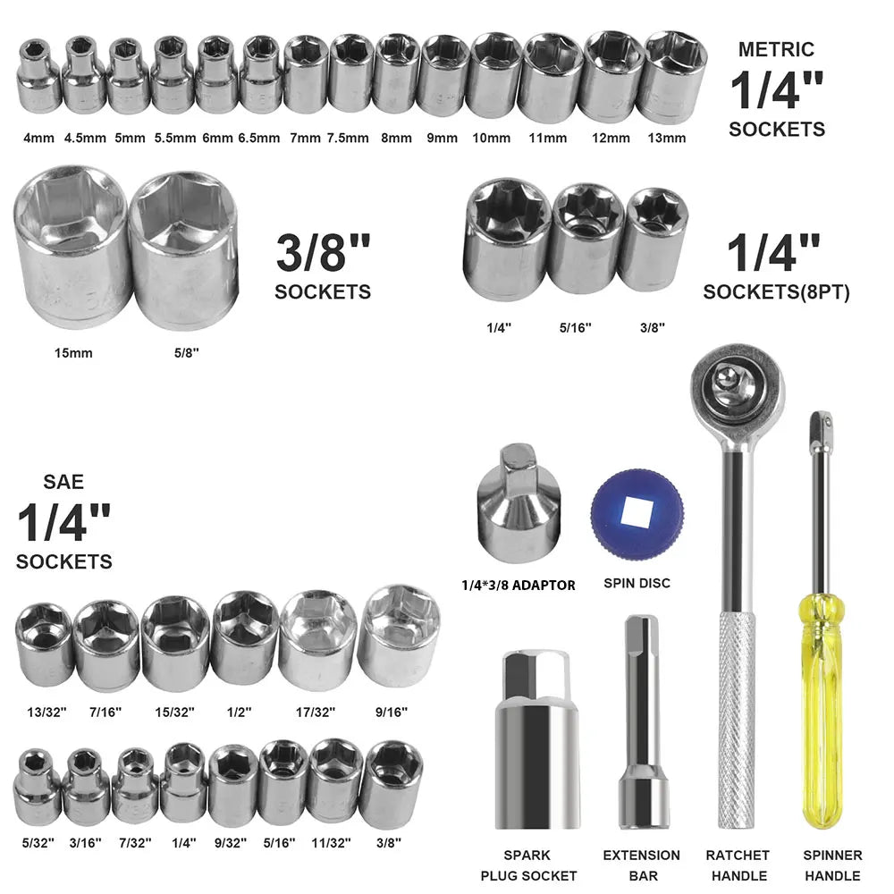 40 Piece Ratchet Spanner Wrench Socket Set Car Repair Tool Kit 3/8 Ratchet Spanner Screwdriver Bits Hand Tool