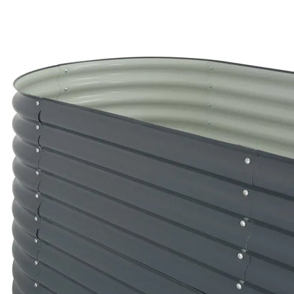 Garden Raised Bed 240x80x81cm Galvanised Steel Grey Fruit Veg Herbs Flower Pot Planter