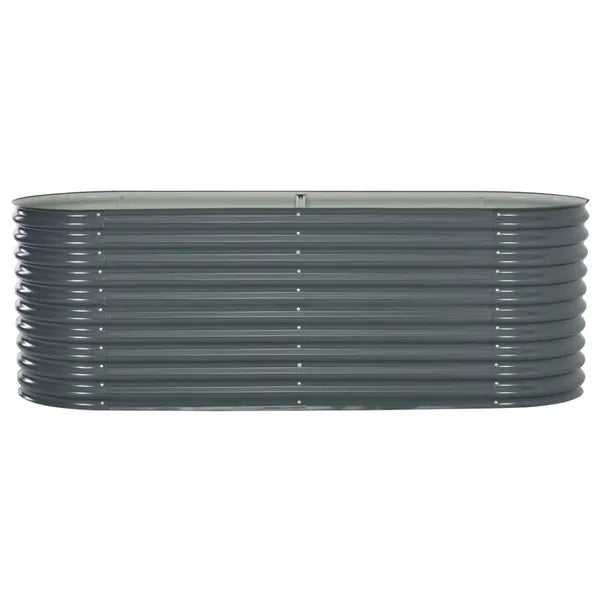 Garden Raised Bed 240x80x81cm Galvanised Steel Grey Fruit Veg Herbs Flower Pot Planter