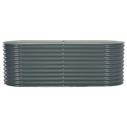 Garden Raised Bed 240x80x81cm Galvanised Steel Grey Fruit Veg Herbs Flower Pot Planter