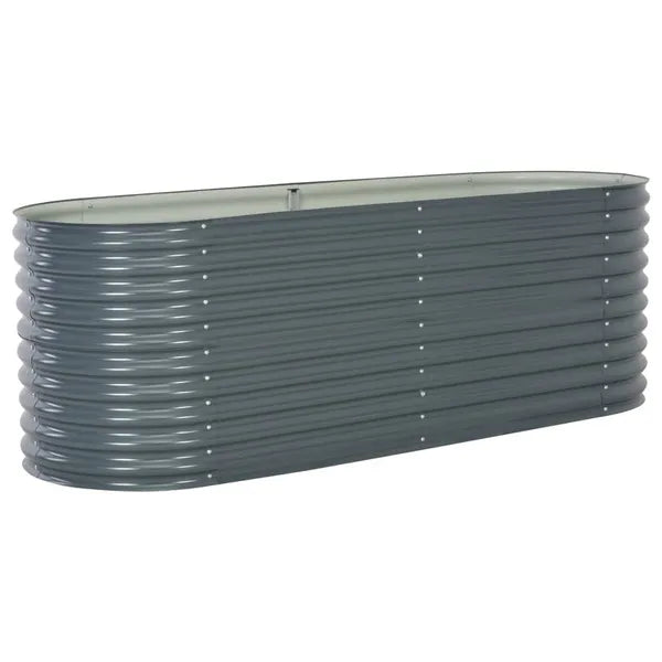 Garden Raised Bed 240x80x81cm Galvanised Steel Grey Fruit Veg Herbs Flower Pot Planter