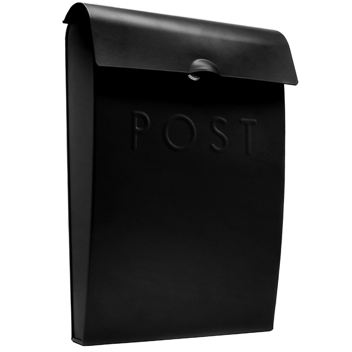 Maison & White Black Galvanised Steel Wall Mounted Post Box | Lockable with 2 Keys | Overhanging Lid | 37x9x25.5cm | Rawl Plugs & Screws Included | Weather-Resistant | 2-Year Warranty