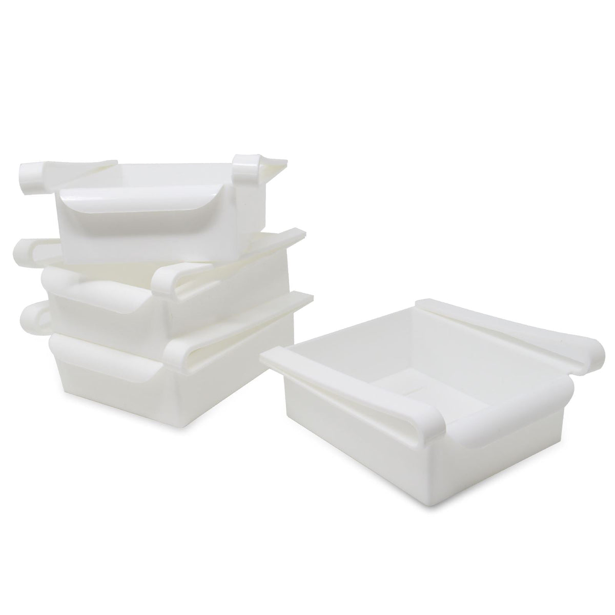 Pukkr Fridge Storage Drawers | Pack of 4 | BPA-Free Plastic | 16x15x7cm | Adjustable Arms | Drainage Holes | Hand Wash | 2-Year Warranty