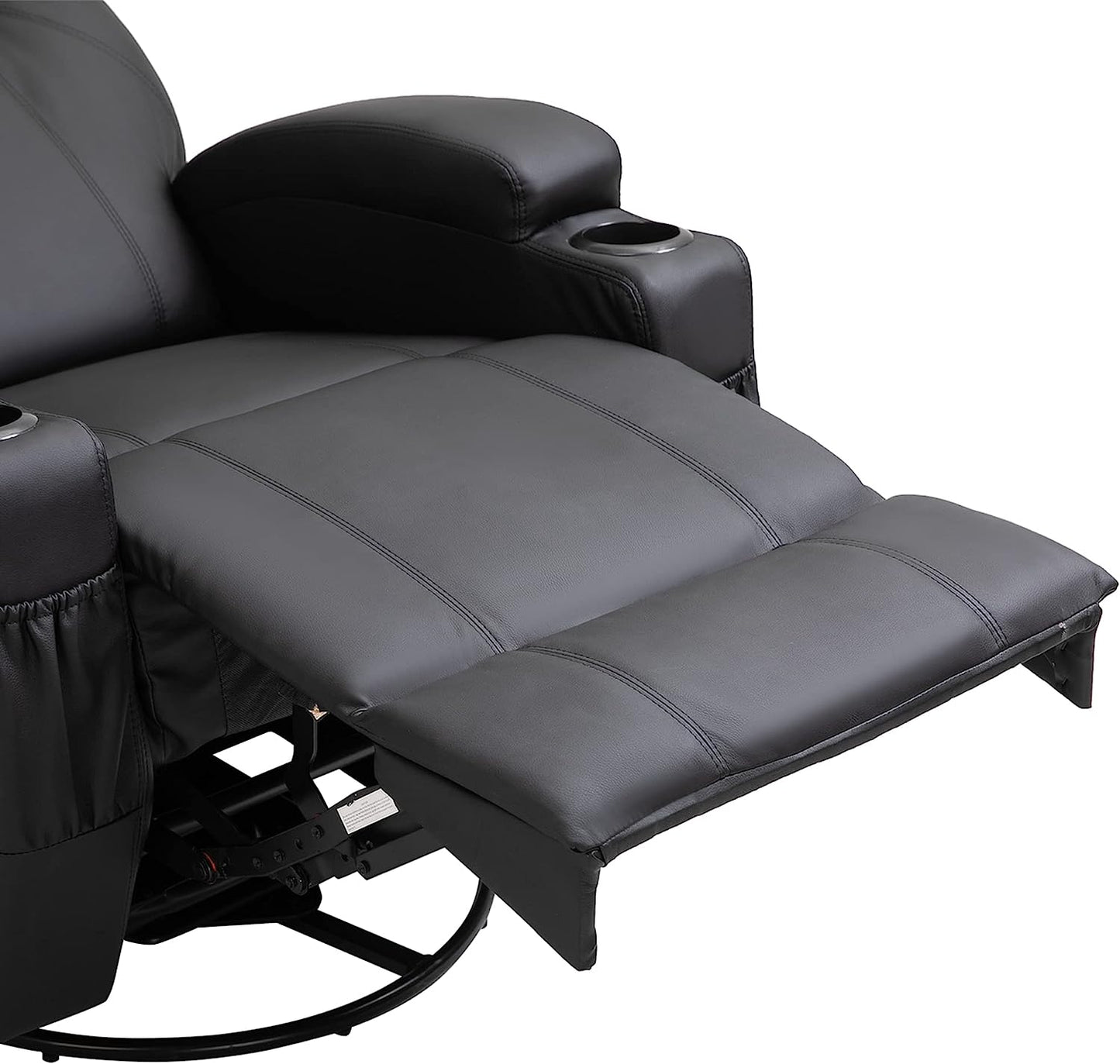 Recliner Sofa  PU Leather Armchair Cinema Massage Chair Swivel Nursing Gaming Chair Black