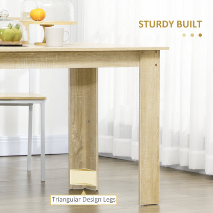 Dining Table for 4-6 | Oak Wood Effect | Triangular Legs | Water Resistant | 120x69x75cm
