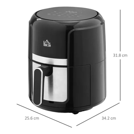 Air Fryer, 1300W 4L Air Fryers Oven with Rapid Air Circulation, Adjustable Temperature, Timer for Oil Less or Low Fat Cooking, Black