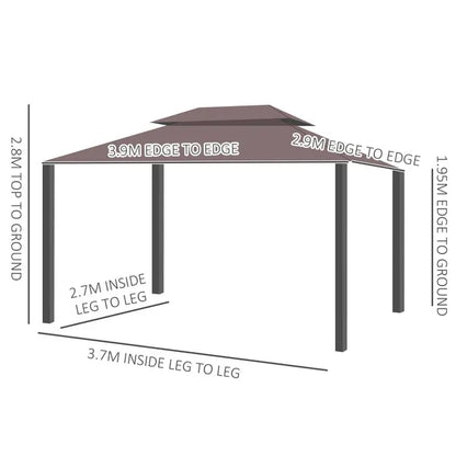 Outdoor 3 X 4m Garden Metal Gazebo Marquee Patio Party Tent Canopy Shelter with Sidewalls Pavilion