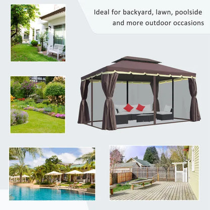 Outdoor 3 X 4m Garden Metal Gazebo Marquee Patio Party Tent Canopy Shelter with Sidewalls Pavilion