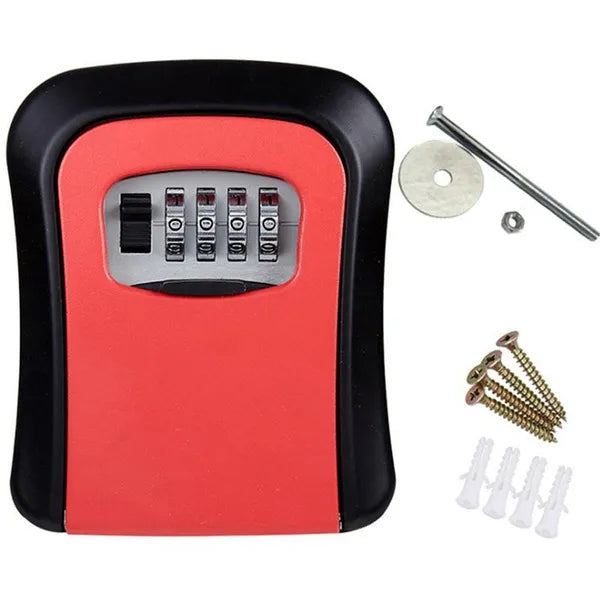 Wall Mount Combination Key Safe Lock Box Key Security Storage Case with 4 Digits for Outdoor Indoor