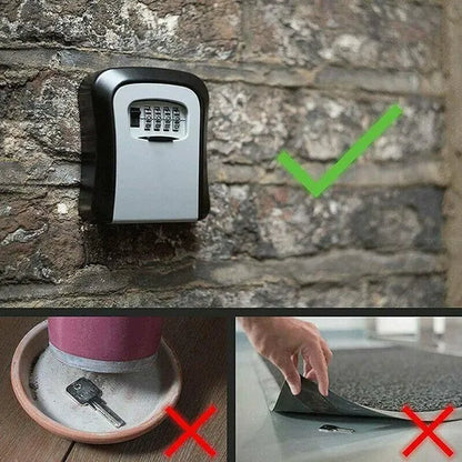 Wall Mount Combination Key Safe Lock Box Key Security Storage Case with 4 Digits for Outdoor Indoor