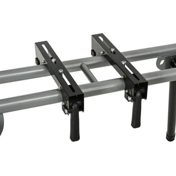 Mitre Saw Stand with Extensions, Sawhorse For Cutting Wood, Logs Foldable with Wheels Max Load 150 Kg, Black and Grey