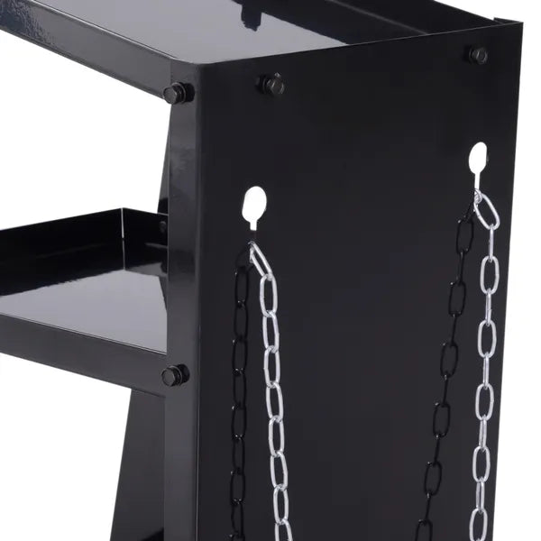 DURHAND Welding Cart for Tanks Gas Bottles, Welder Trolley Garage With Safety Chain and Wheels, Max Load 50kg, Black