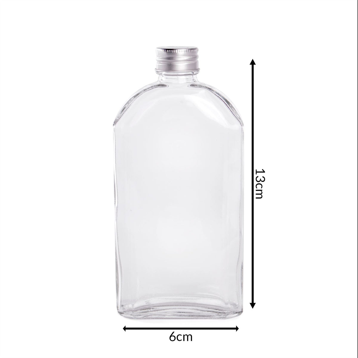 Pukkr Glass Flask Bottles with Screw Lids | Set of 10 | 350ml Each | Thick Clear Glass | Traditional Flask Design | Homemade Spirits Gin Vodka | Gifts & Wedding Favours | 2-Year Warranty