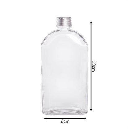 Pukkr Glass Flask Bottles with Screw Lids | Set of 10 | 350ml Each | Thick Clear Glass | Traditional Flask Design | Homemade Spirits Gin Vodka | Gifts & Wedding Favours | 2-Year Warranty