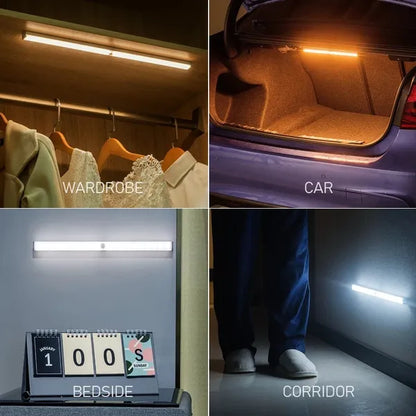 Wireless LED Motion Sensor Night Light USB Rechargeable Bedroom Decor Wall Decorative Lamp For Staircase Cabinet Closet Room